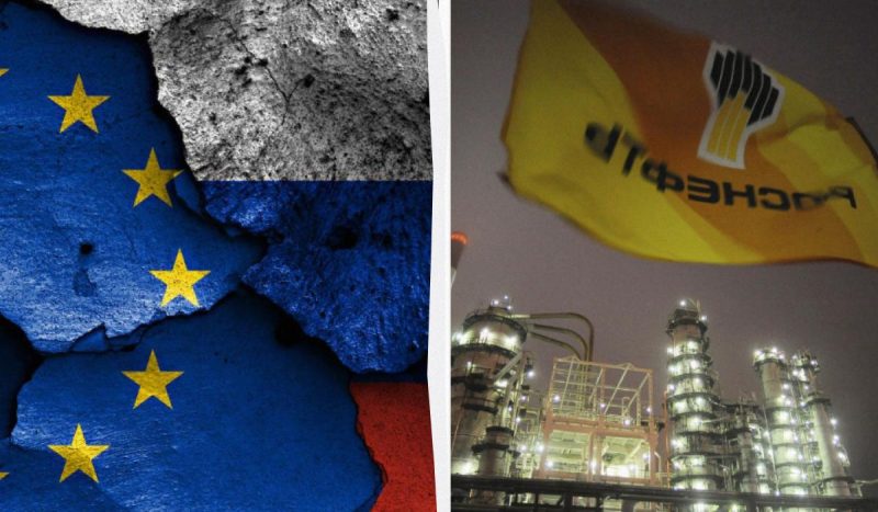 Проблеми компанії «Роснефть» через нові санкції ЄС / колаж УНІАН, фото ua.depositphotos.com, REUTERS